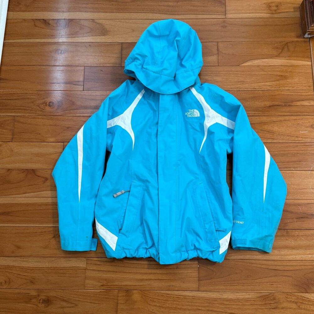 Girls The North Face Hyvent Tri-Climate Full Zip Jacket in Blue Size Small